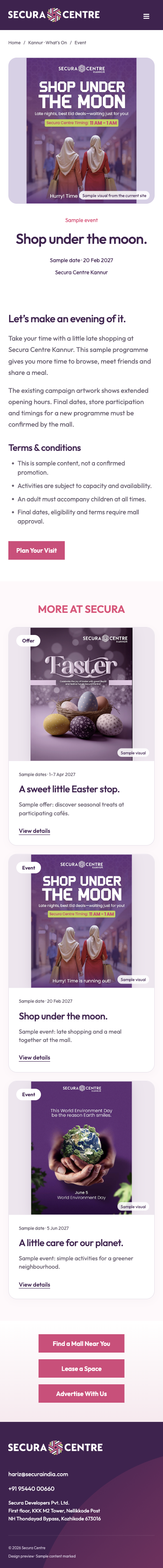 Event detail mobile mockup