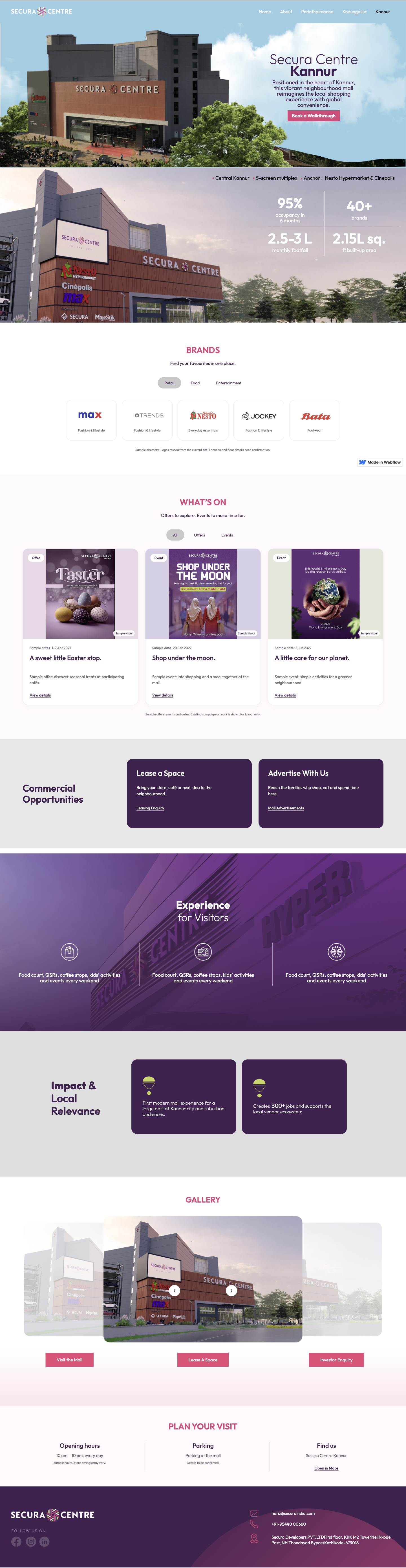 Kannur mall page desktop mockup